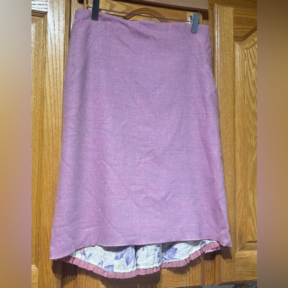 Elevenses by Anthropologie High Low Pink Wool Skirt Size 4 EUC - Picture 2 of 6